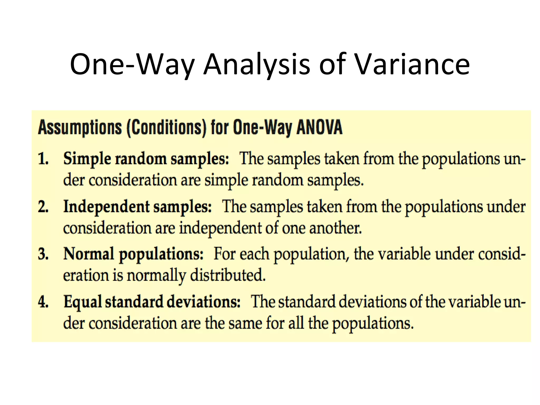 One-Way Analysis of Variance 