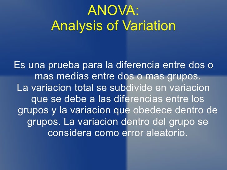 Resultado de imagen para que es anova