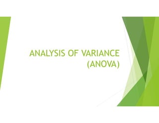 Comprehensive Overview of Analysis of Variance (ANOVA) Techniques and ...