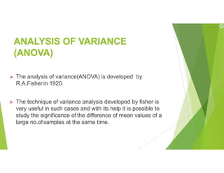 Comprehensive Overview of Analysis of Variance (ANOVA) Techniques and ...