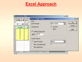 Excel Approach 
 