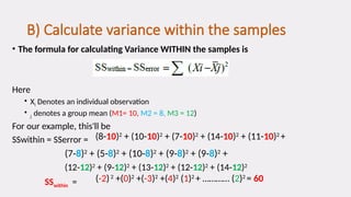Within Sample Variance ANOVA Analysis of Varianace Biostatistics | PPTX