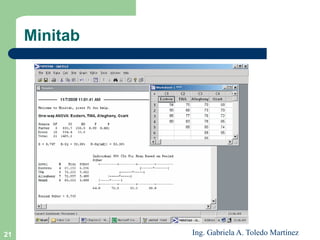 21
Minitab
Ing. Gabriela A. Toledo Martínez
 