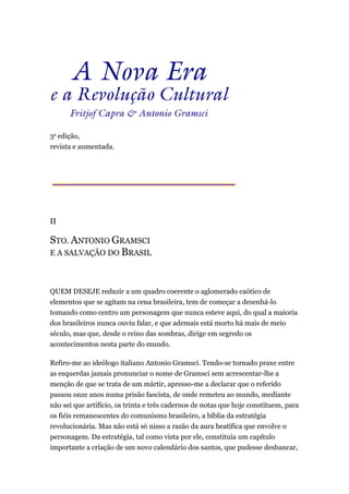 A nova era e a revoluçao cultural