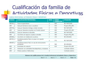 Cualificación da familia de Actividades Físicas e Deportivas 