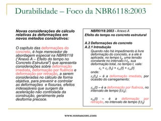 NBR5674:1999ProjetoExecuçãoProduçãoControleUso e ManutençãoNBR6118:1978