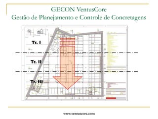 www.ventuscore.comNBR 14931:2003, item 10.2 “Retirada das fôrmas e escoramentos”Para atendimento dessas condições o responsável pelo projetoda estrutura deve informar ao responsável pela execução da obra os valores mínimos de resistência à compressão e módulo de elasticidade que devem ser obedecidos concomitantemente para a retirada das fôrmas e do escoramento, bem como a necessidade de um plano particular (seqüência de operações) de retirada do escoramento.NBR14931:2003Execução de estruturas de concreto - ProcedimentoProjeto de Escoramento - Plano de DesformaLocal	Data	fck	Idade	Escora