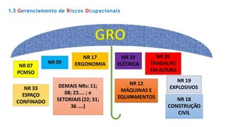 1.5 Gerenciamento de Riscos Ocupacionais
 