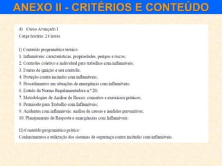 ANEXO II - CRITÉRIOS E CONTEÚDO
 