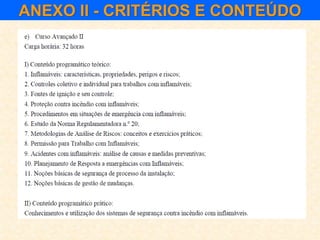 ANEXO II - CRITÉRIOS E CONTEÚDO
 