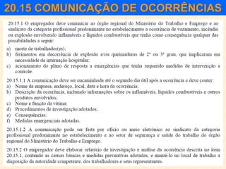 20.15 COMUNICAÇÃO DE OCORRÊNCIAS
 