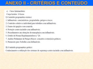 ANEXO II - CRITÉRIOS E CONTEÚDO
 