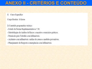 ANEXO II - CRITÉRIOS E CONTEÚDO
 