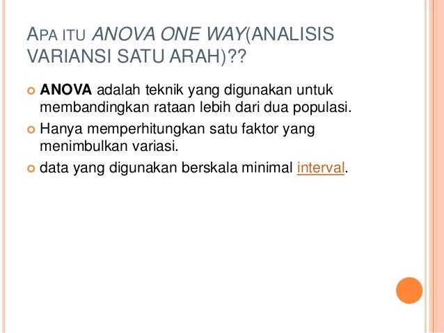 Anova one way