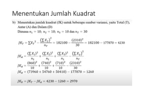 Menentukan Jumlah Kuadrat
 