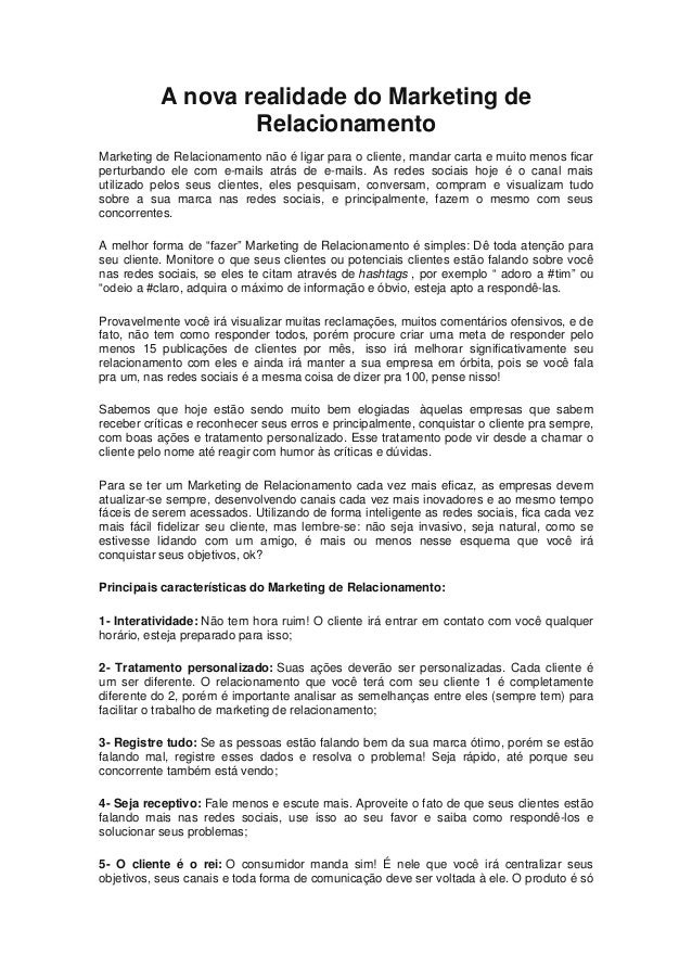 A nova realidade do Marketing de Relacionamento