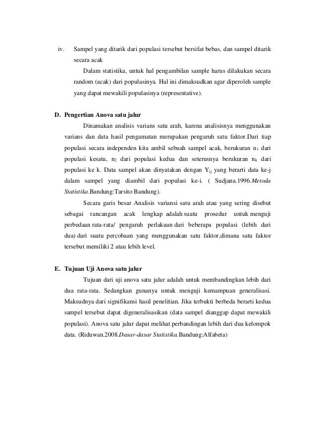 Anova satu jalur (Statistika Matematika)