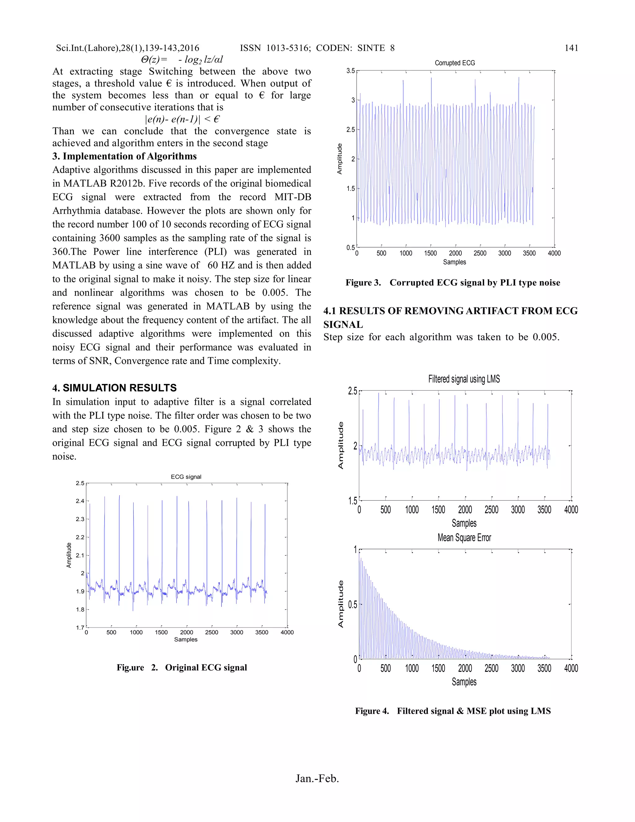 A novel adaptive algorithm for removal of power line interference from ...