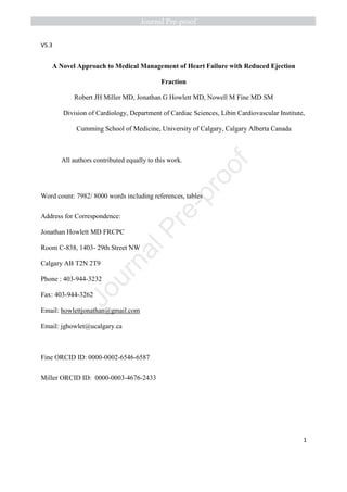 A novel approach to medical management of heart failure with reduced ...