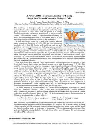 A Novel CMOS Integrated Amplifier for Sensing Single Ion-Channel ...