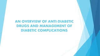 AN OVERVIEW OF ANTI-DIABETIC
DRUGS AND MANAGEMENT OF
DIABETIC COMPLICATIONS
 