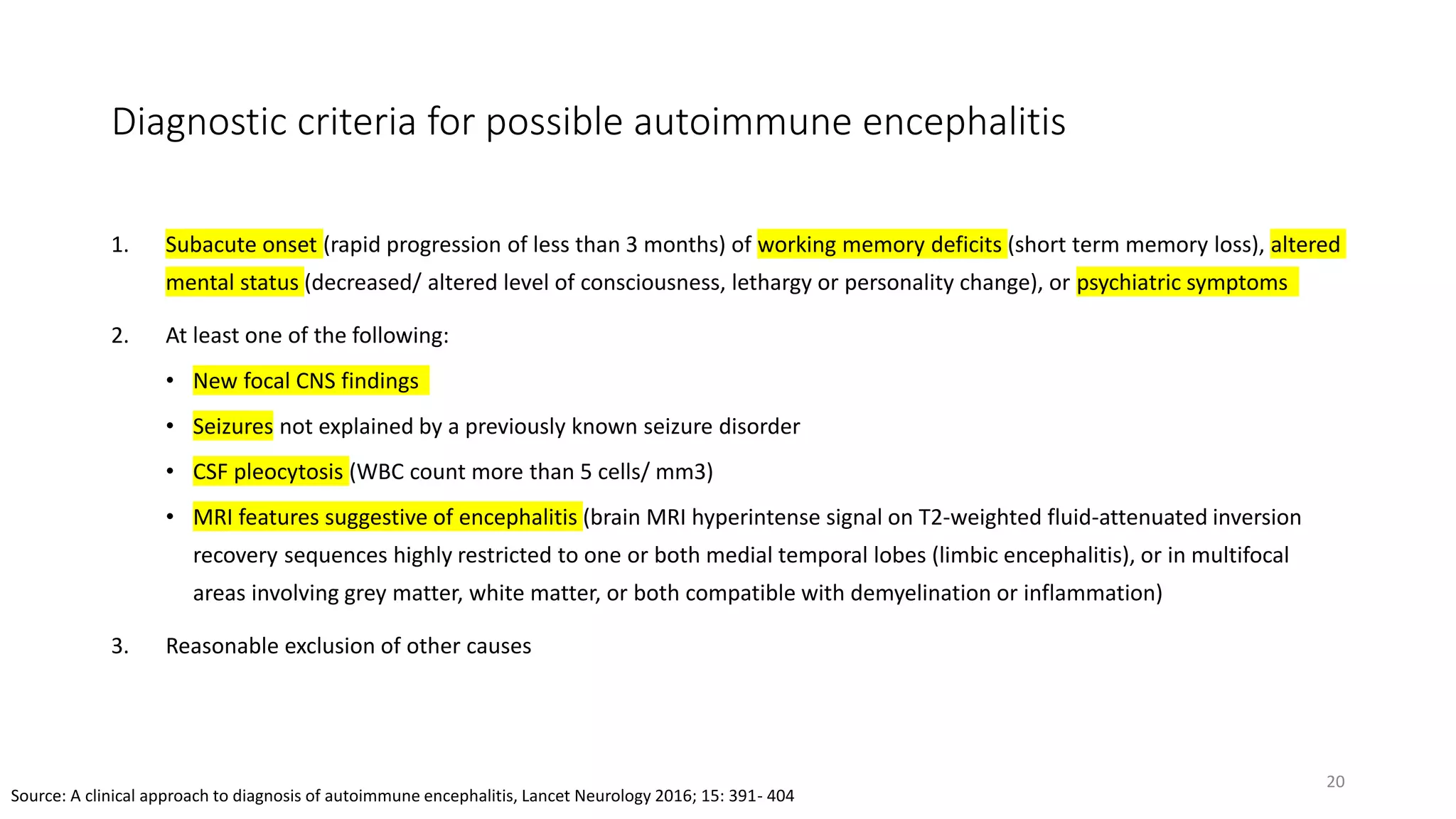 An Overview of Pediatric Autoimmune Encephalitis | PPTX