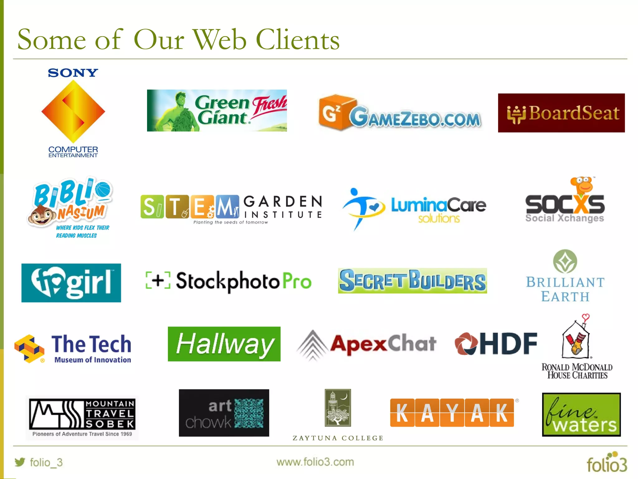 Some of Our Web Clients
 