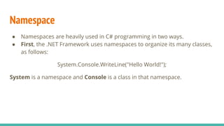 overview of c# | PPT