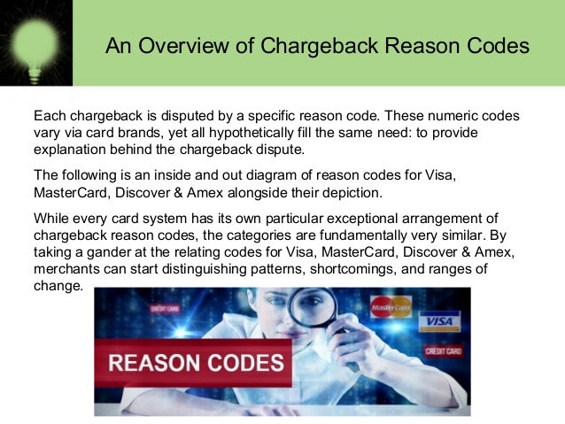 visa and mastercard reason codes