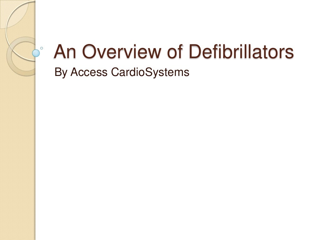 An overview of defibrillators