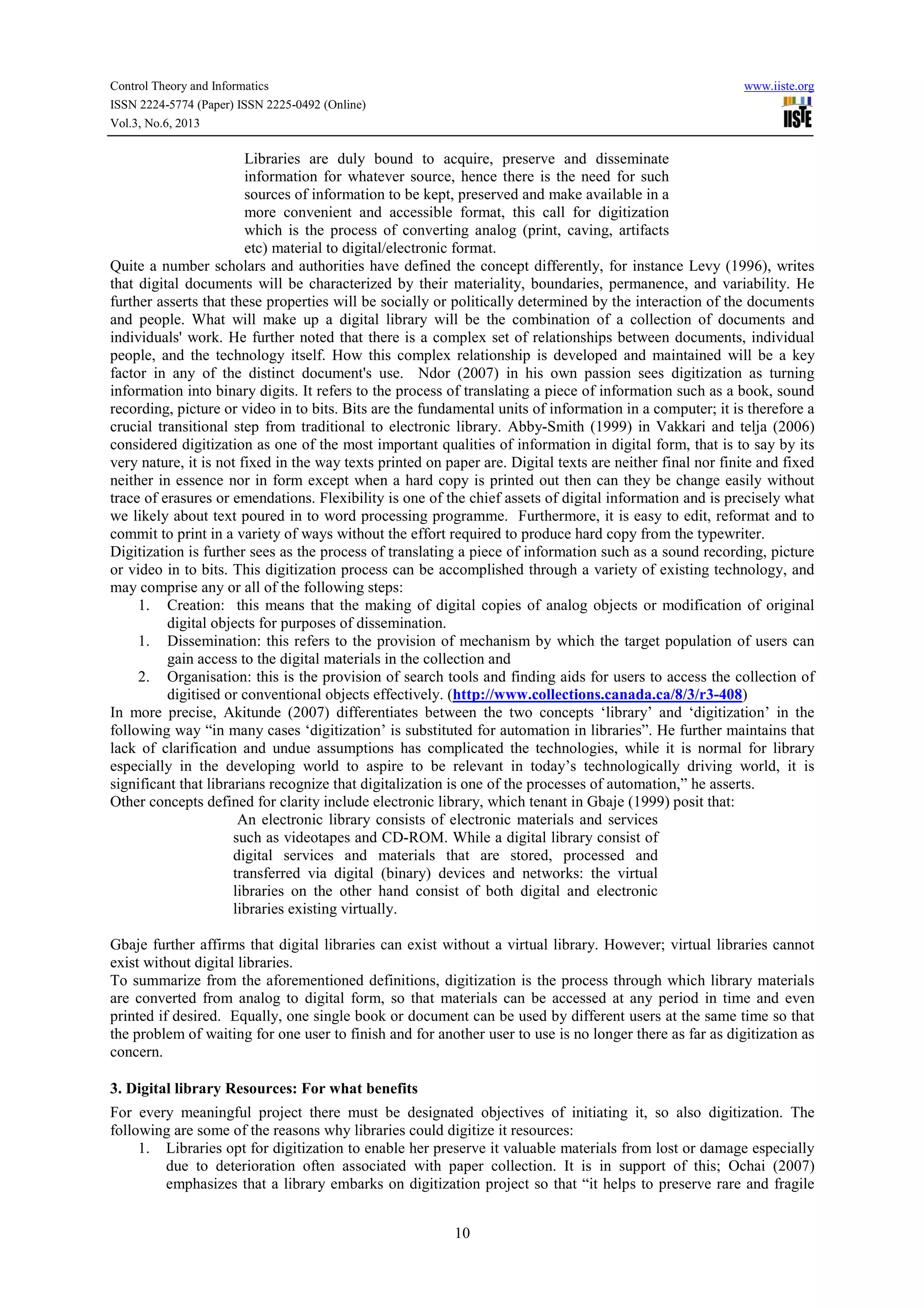 An overview of digitization project in university libraries in nigeria ...