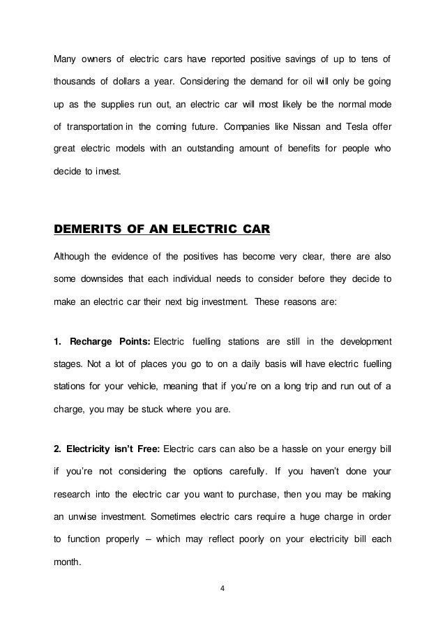 AN OVERVIEW OF ELECTRIC CARS AND ITS IMPACT