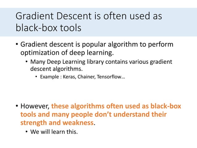 An overview of gradient descent optimization algorithms | PPTX ...