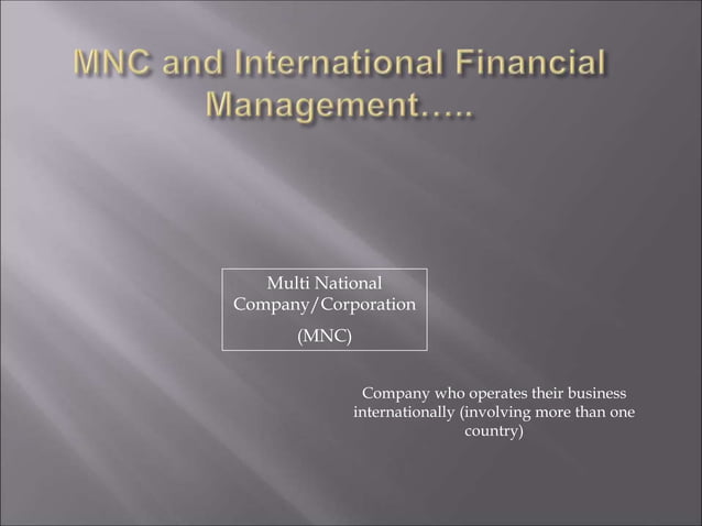 An overview of international financial management | PPT | Financial ...