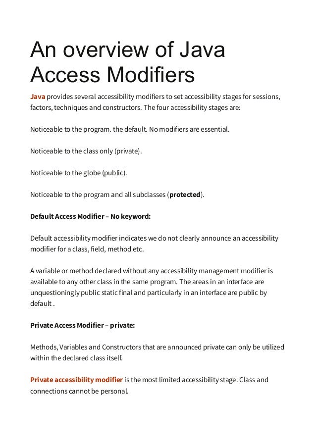 An overview of_java_access_modifiers