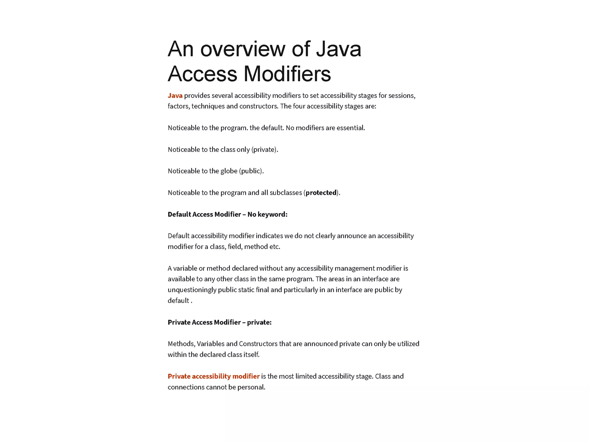 An overview of_java_access_modifiers | PPT