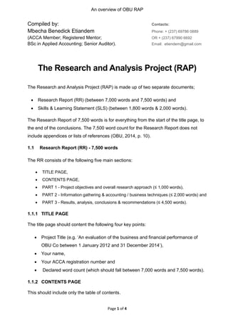 An overview of obu rap | PDF