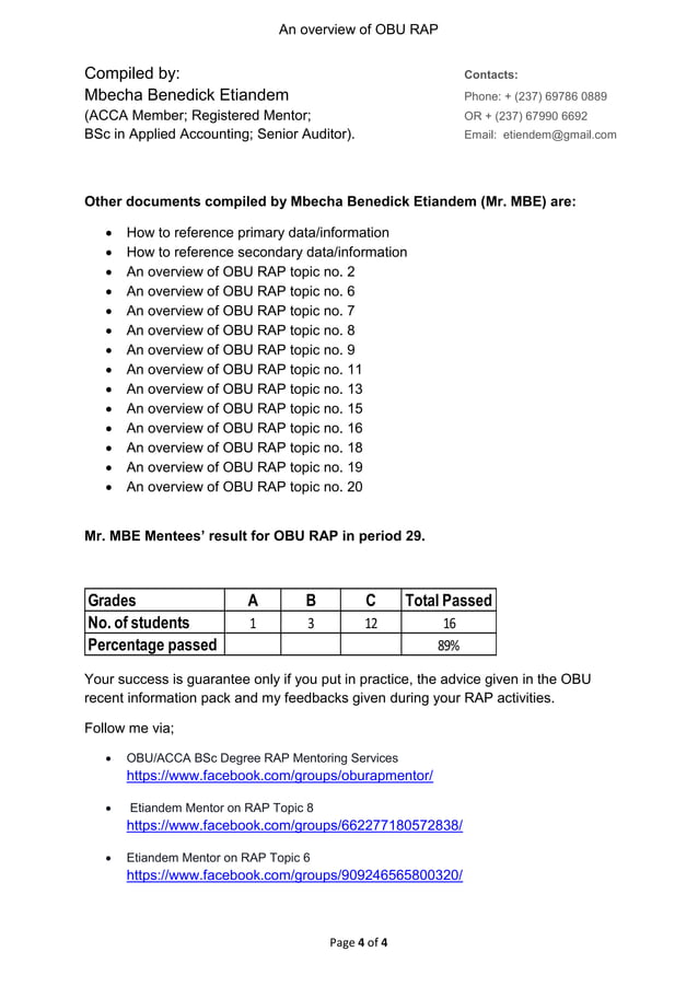 An overview of obu rap | PDF