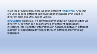 An overview of ring central sdk