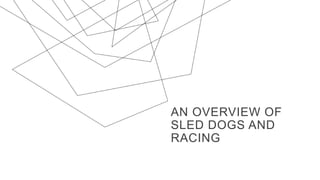 AN OVERVIEW OF
SLED DOGS AND
RACING
 