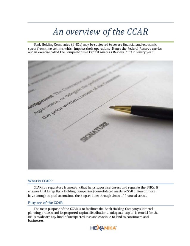An overview of the CCAR