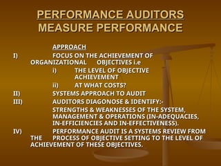 Efficiency Performance Audit An Overview of the Government Audit System of Pakistan.ppt