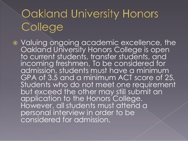 oakland university honors college thesis