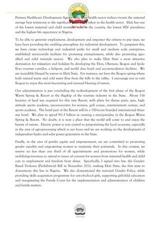 An Overview Of The Transformation Agenda: The Ekiti State, Nigeria ...