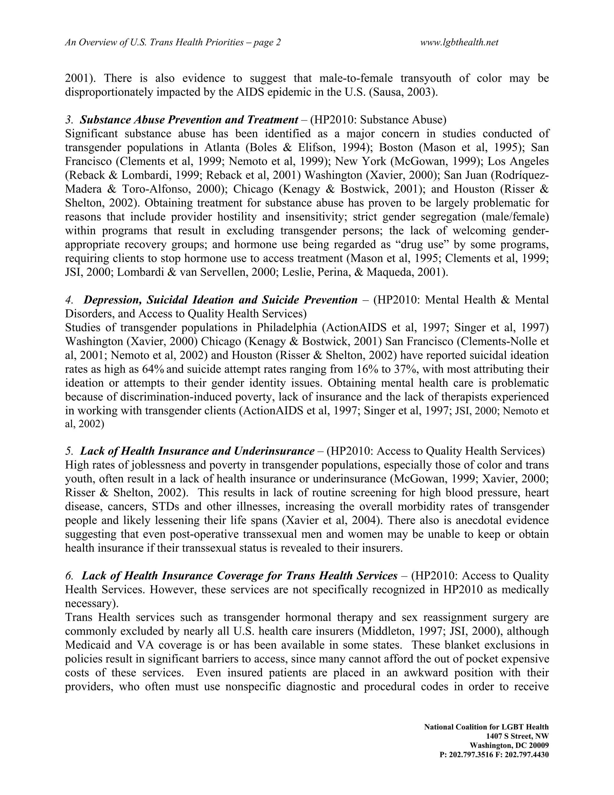 An Overview Of U.S. Trans Health Priorities