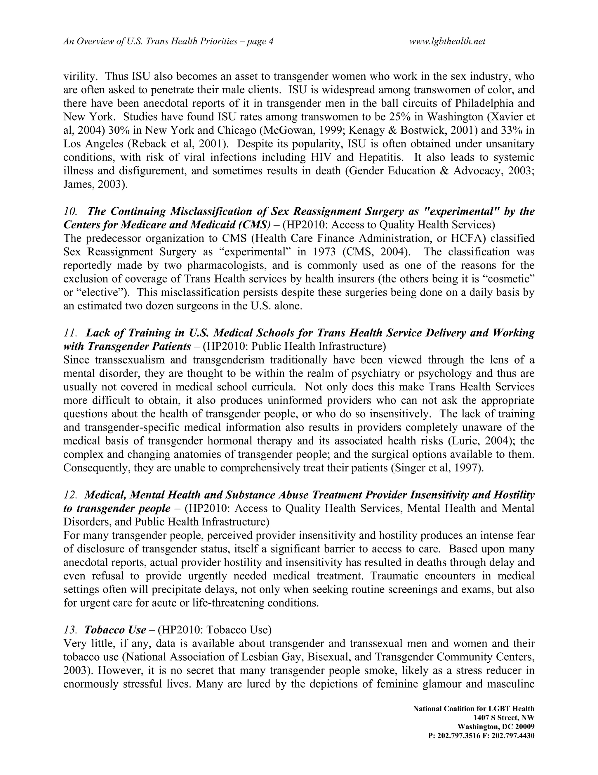 An Overview Of U.S. Trans Health Priorities