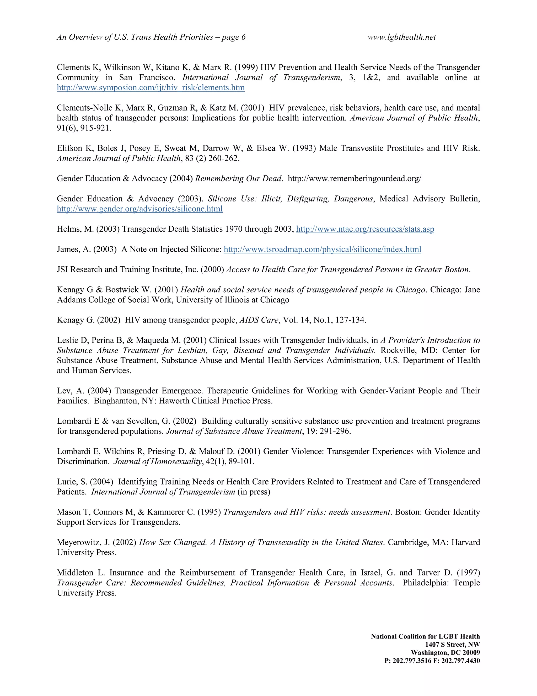 An Overview Of U.S. Trans Health Priorities