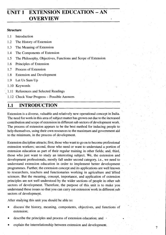 An overview on Extension