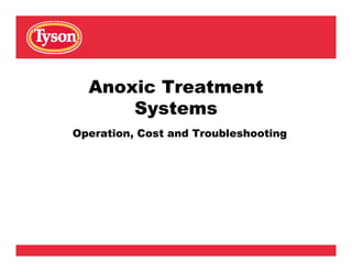 Anoxic Treatment
Systems
Operation, Cost and Troubleshooting
 