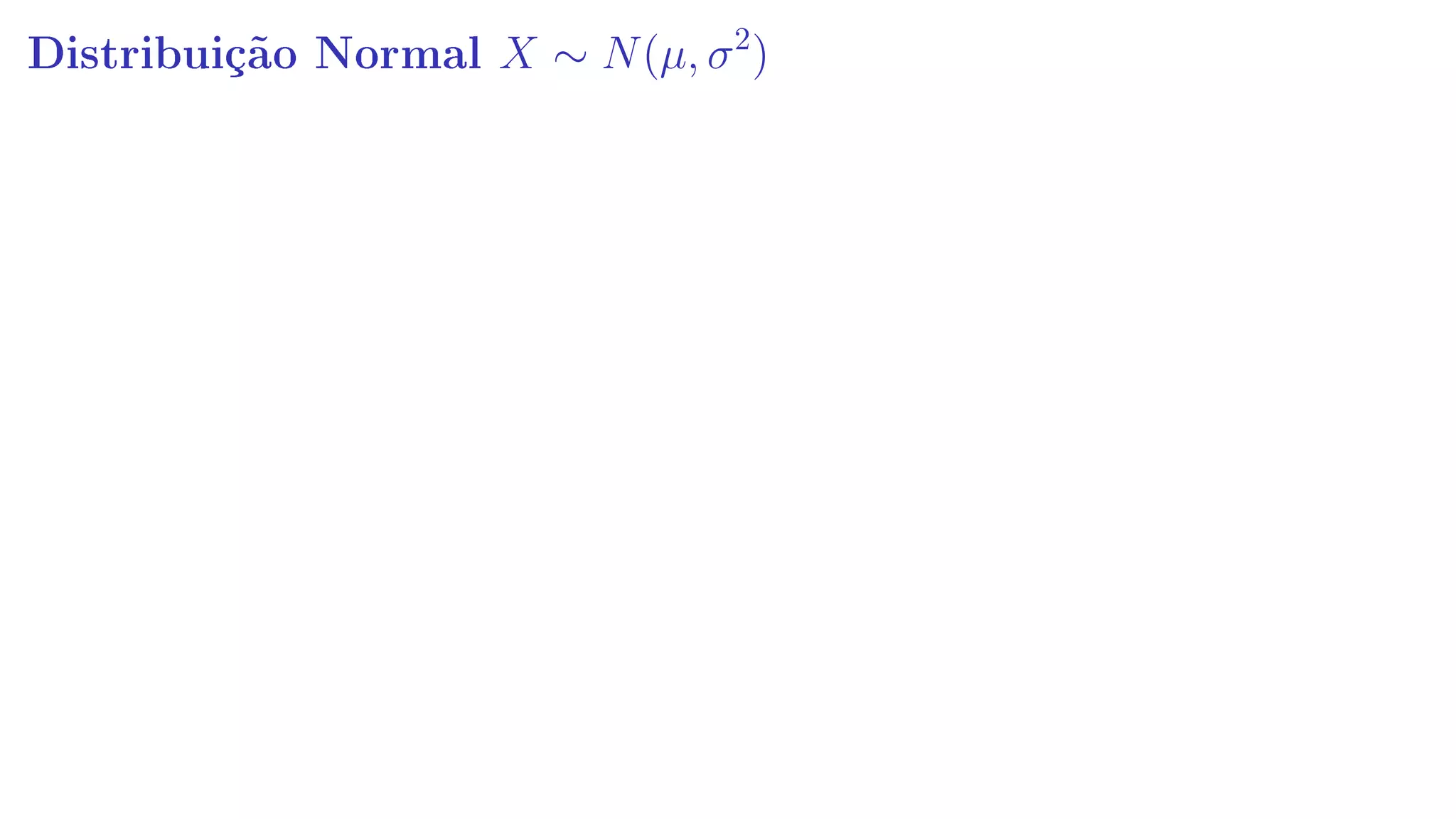 Distribuição Normal X ∼ N(µ, σ2
)
 